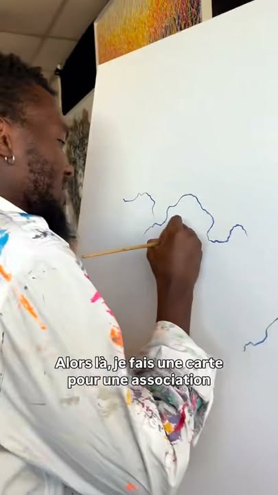 Table ronde Au fil de l'eau à Villeurbanne : œuvre collective en cours de réalisation par l'artiste Fabrice Leito, J-1 de la rencontre Africa50 Lyon