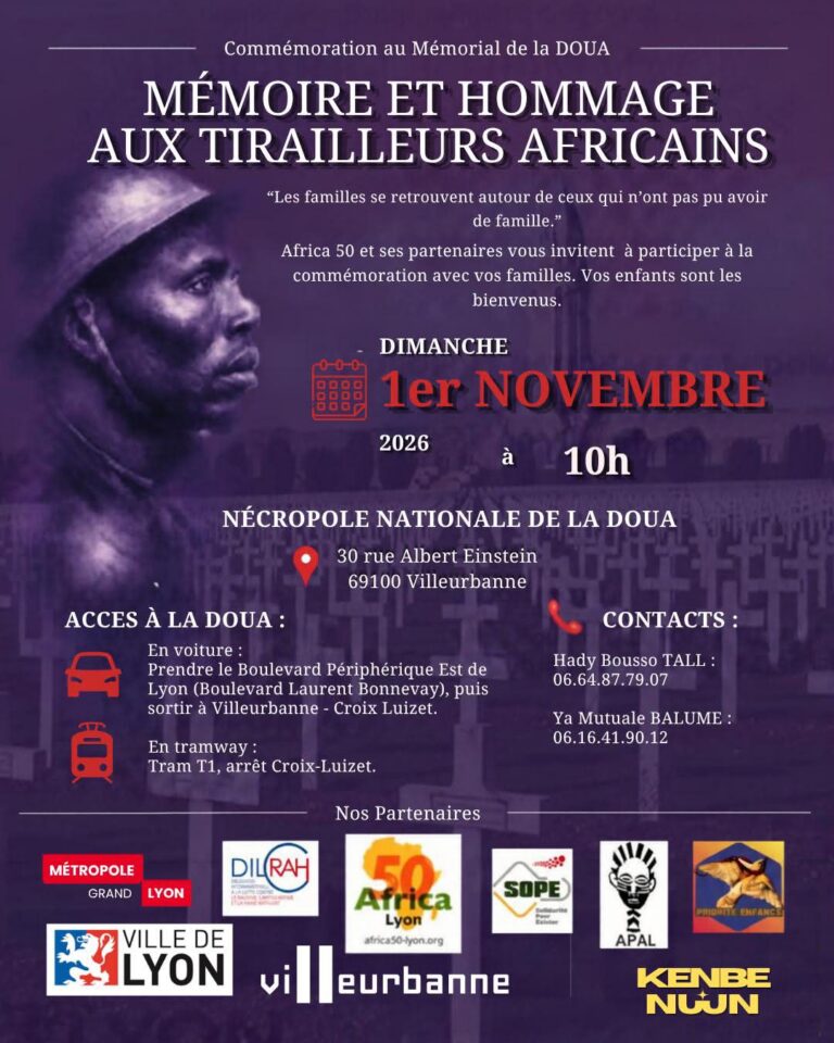 Cimetière militaire de La Doua à Villeurbanne, lieu de mémoire des soldats africains honorés le 1er novembre 2026