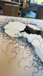 Œuvre collective de Fabrice Leito sur le thème de l'eau, Journée de l'enfant africain à Villeurbanne